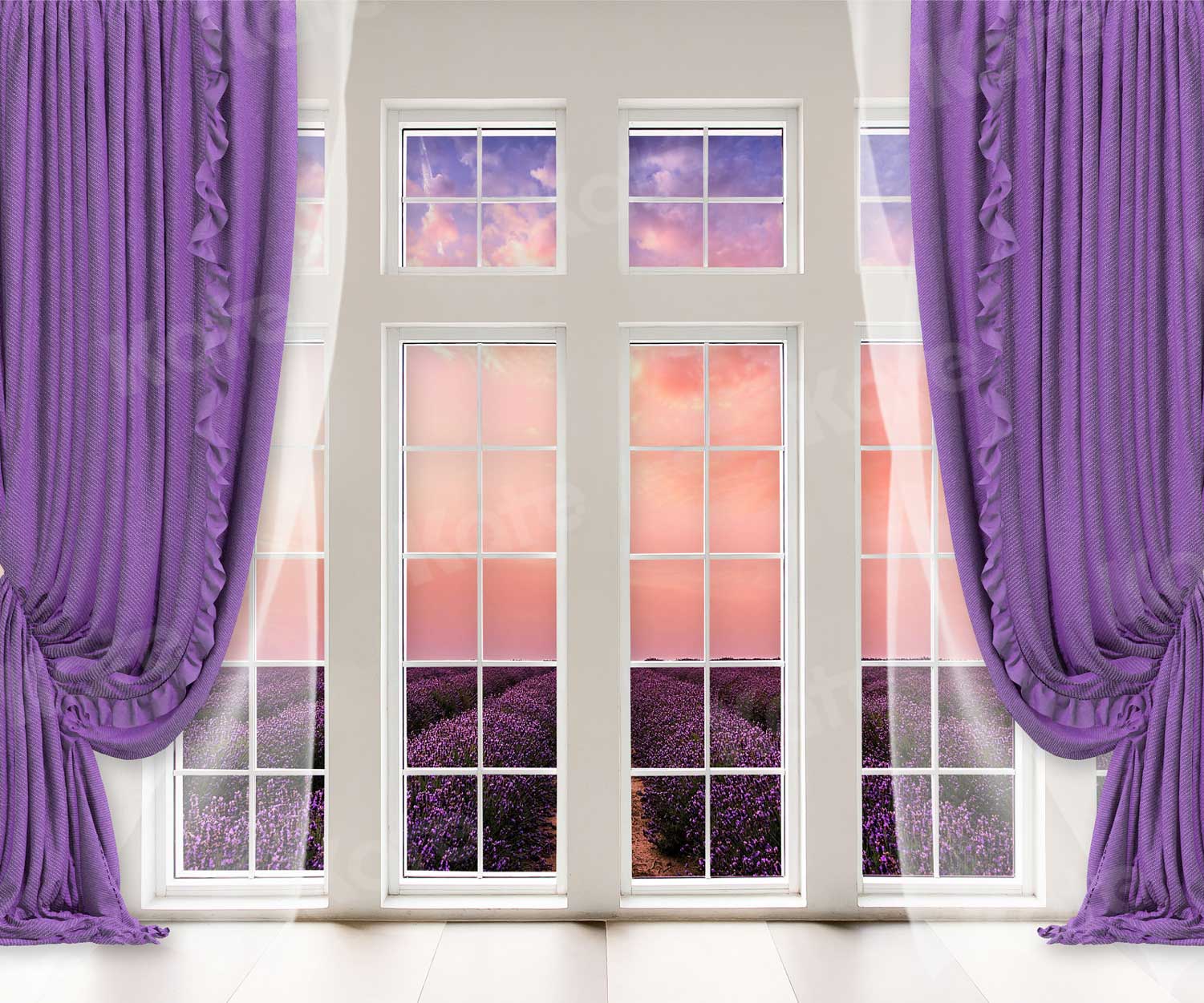 Kate Window Purple Curtain Lavender Backdrop for Photography - Image 3