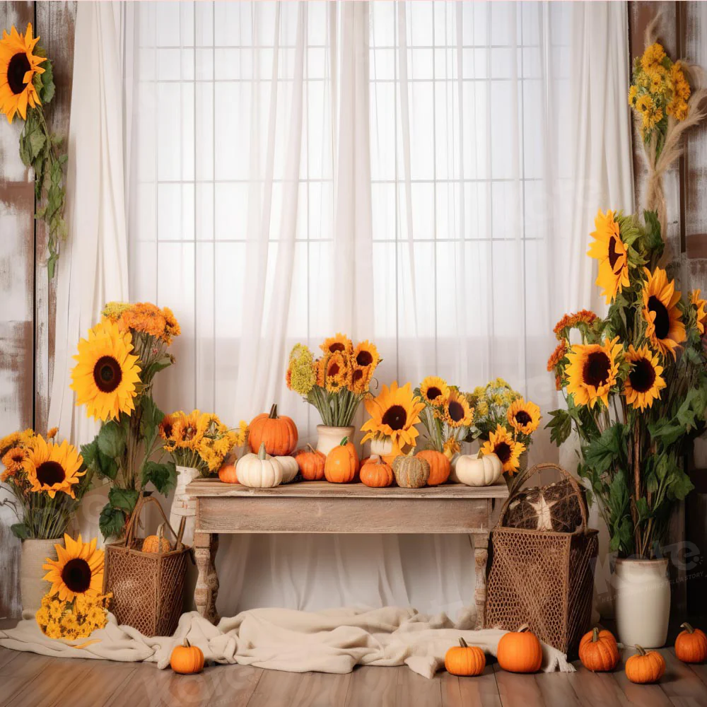 Kate Window Sunflower Autumn Backdrop Designed by Chain Photography - Image 2