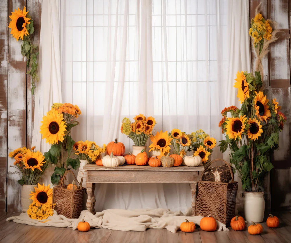 Kate Window Sunflower Autumn Backdrop Designed by Chain Photography - Image 3