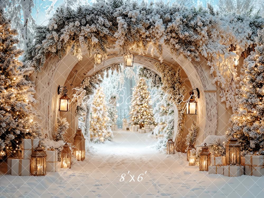 Kate Winter Arch Snow Christmas Trees Backdrop Designed by Emetselch - Image 2