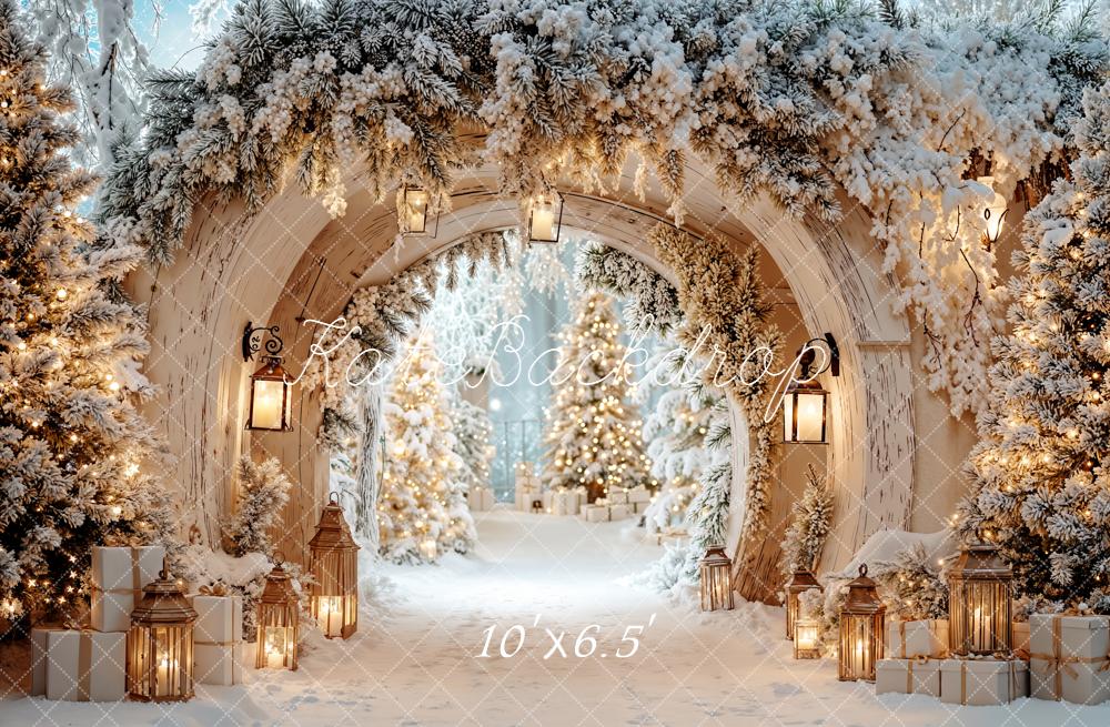 Kate Winter Arch Snow Christmas Trees Backdrop Designed by Emetselch - Image 3