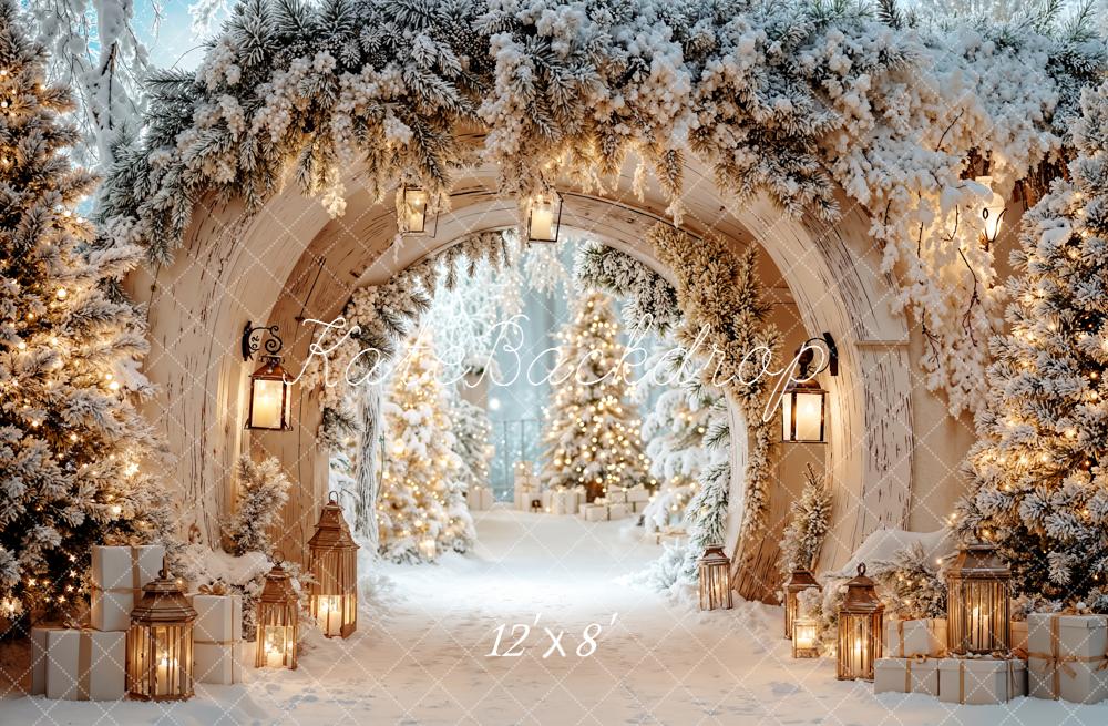 Kate Winter Arch Snow Christmas Trees Backdrop Designed by Emetselch - Image 5