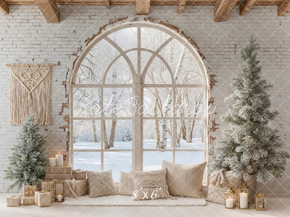 Kate Christmas Winter Arch Window Trees Backdrop Designed by Emetselch - Image 3