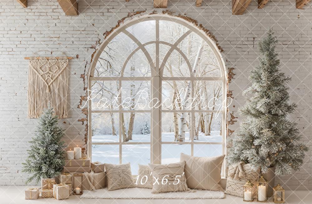 Kate Christmas Winter Arch Window Trees Backdrop Designed by Emetselch - Image 4