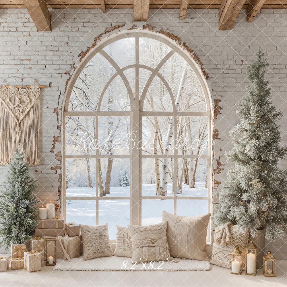 Kate Christmas Winter Arch Window Trees Backdrop Designed by Emetselch - Image 5