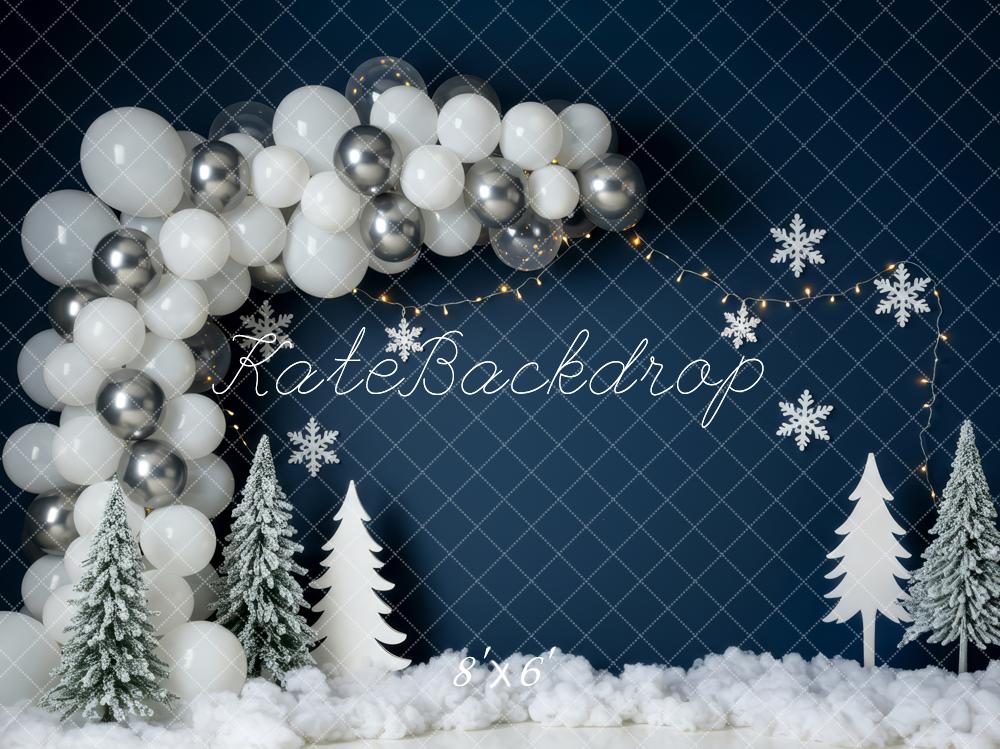 Kate Winter Balloons Snowflake Trees Backdrop Designed by Patty Robert - Image 3