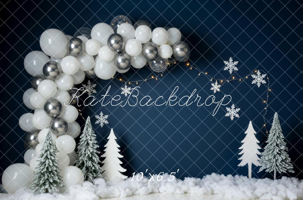 Kate Winter Balloons Snowflake Trees Backdrop Designed by Patty Robert - Image 4