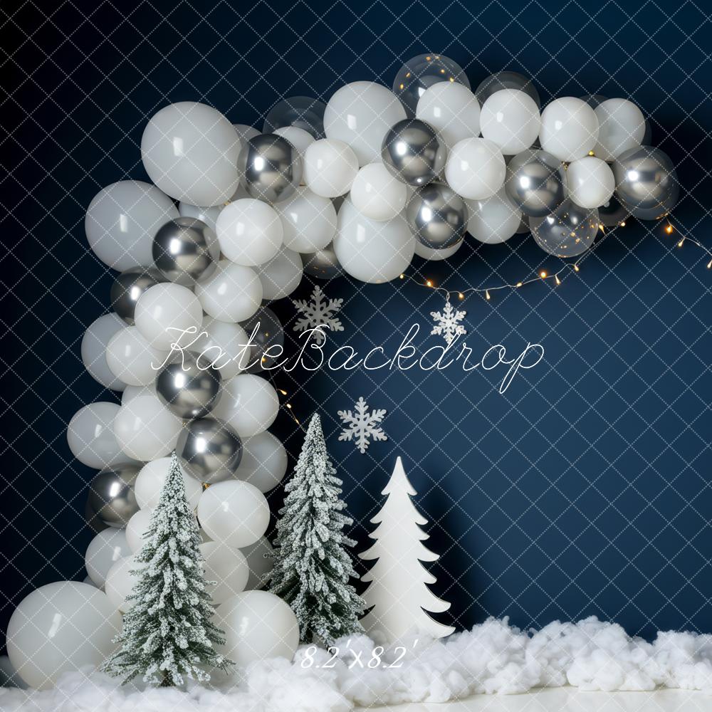 Kate Winter Balloons Snowflake Trees Backdrop Designed by Patty Robert - Image 5