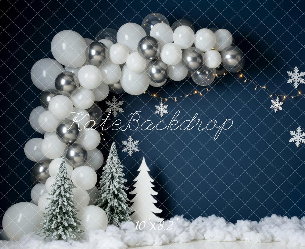 Kate Winter Balloons Snowflake Trees Backdrop Designed by Patty Robert - Image 6