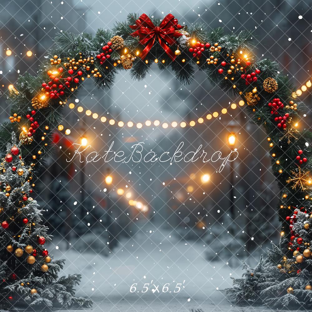 Kate Winter Christmas Arch Street Road Backdrop Designed by Emetselch - Image 2