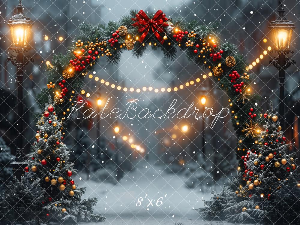 Kate Winter Christmas Arch Street Road Backdrop Designed by Emetselch - Image 3