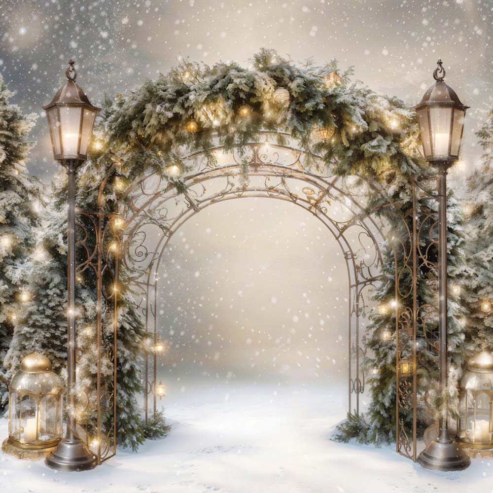 Kate Winter Christmas Branch Arch Backdrop Designed by Emetselch - Image 3