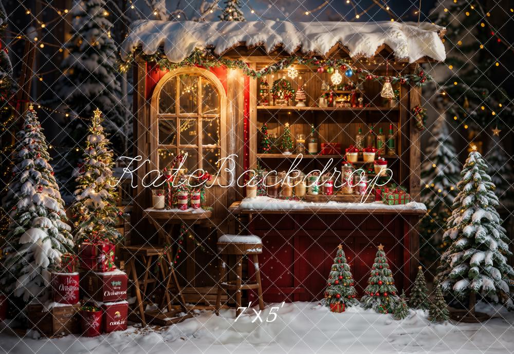 Kate Winter Christmas Dining Truck Backdrop Designed by Emetselch - Image 2
