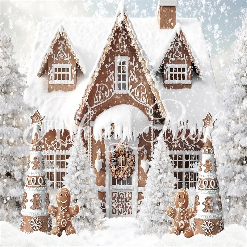 Kate Winter Christmas Gingerbread House Backdrop Designed by Ashley Paul - Image 3
