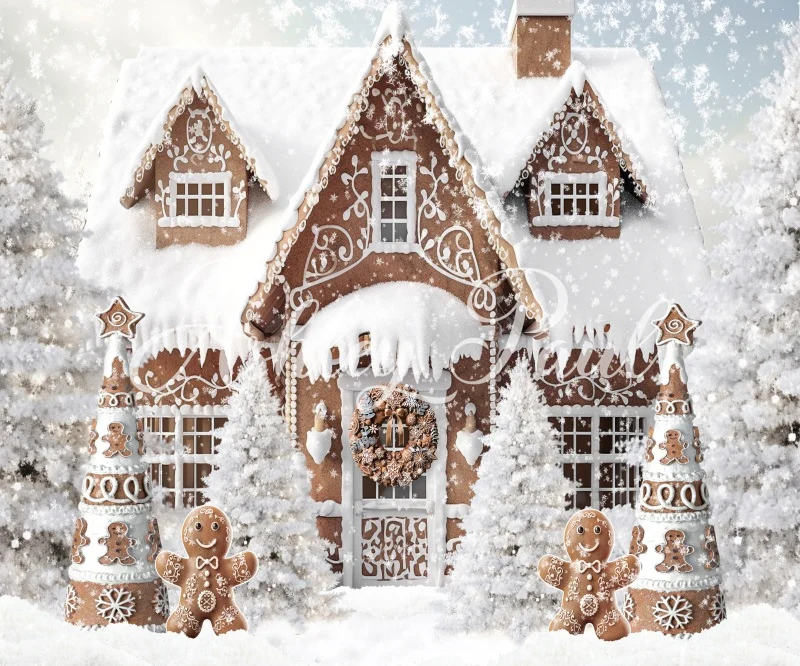 Kate Winter Christmas Gingerbread House Backdrop Designed by Ashley Paul - Image 5