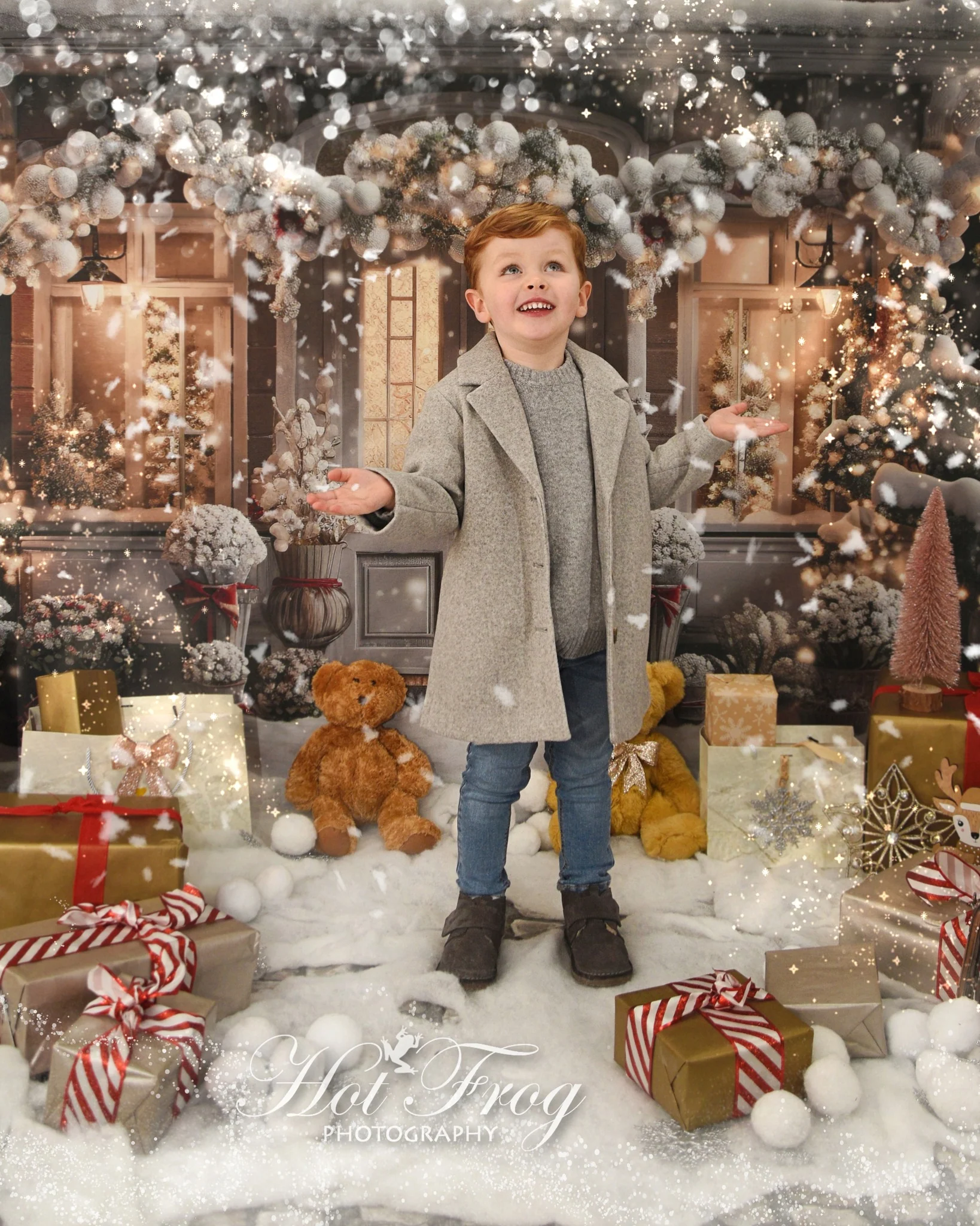 Kate Winter Christmas House Snow Light Backdrop Designed by Emetselch - Image 6