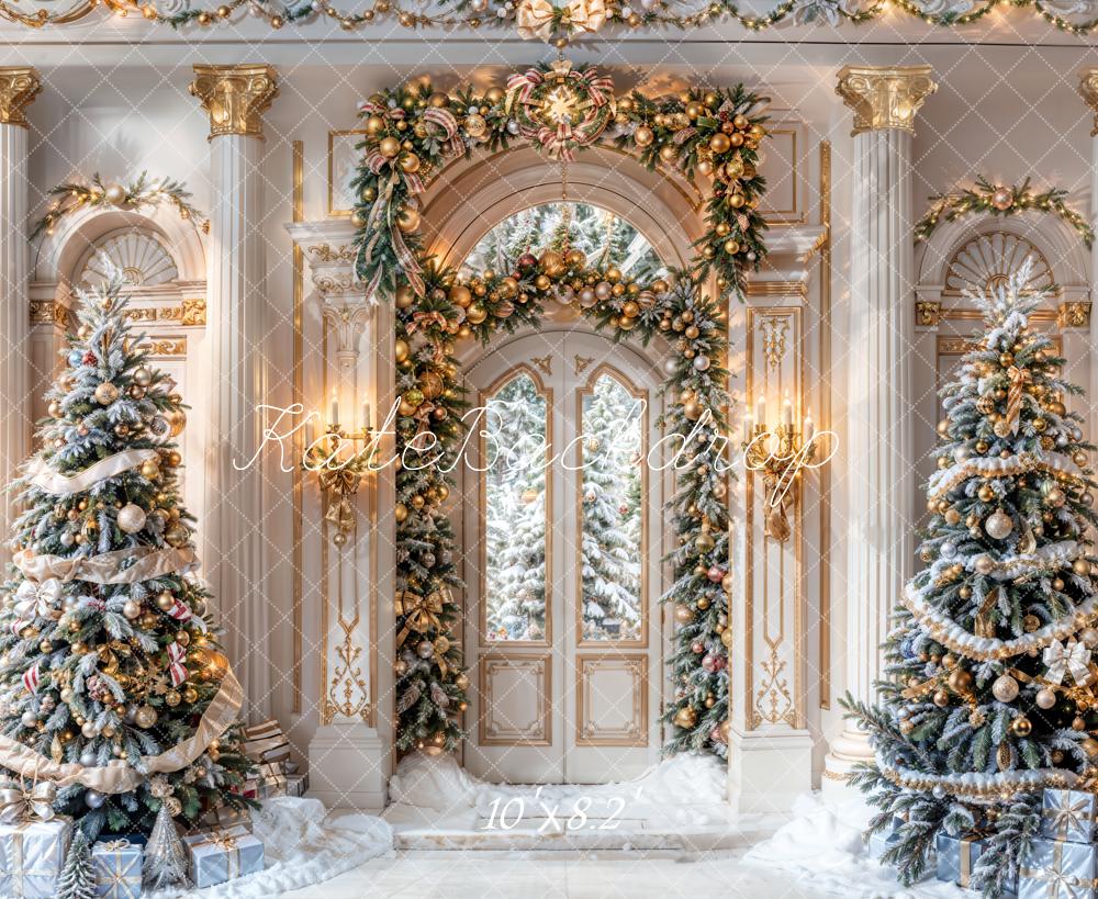 Kate Winter Christmas Retro Grand Palace Backdrop Designed by Chain Photography - Image 6