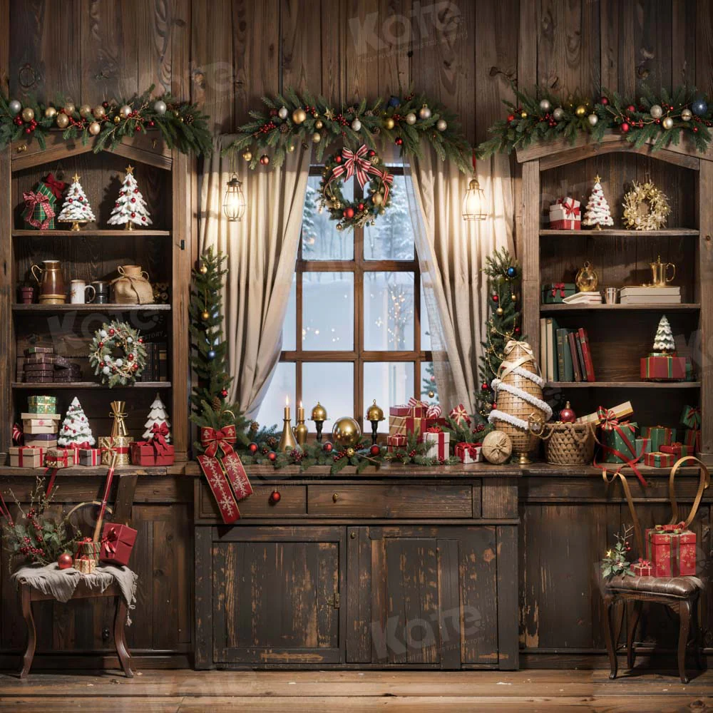 Kate Winter Christmas Retro Room Backdrop Designed by Chain Photography - Image 3