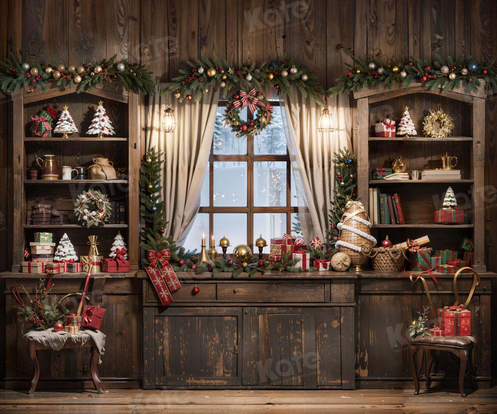 Kate Winter Christmas Retro Room Backdrop Designed by Chain Photography - Image 4