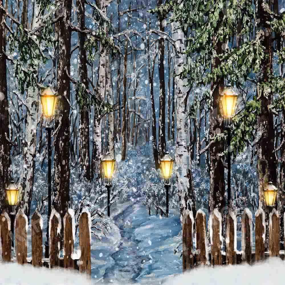 Kate Winter Christmas Snowy  Backdrop Designed by Chain Photography - Image 2