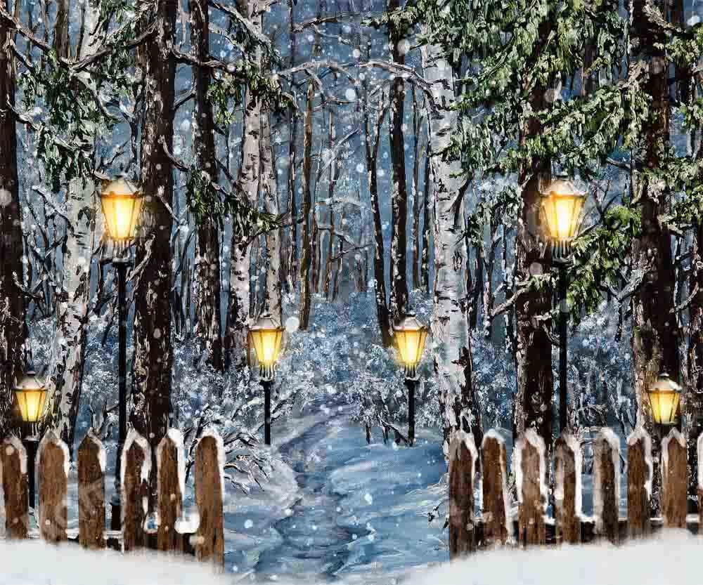 Kate Winter Christmas Snowy  Backdrop Designed by Chain Photography - Image 3
