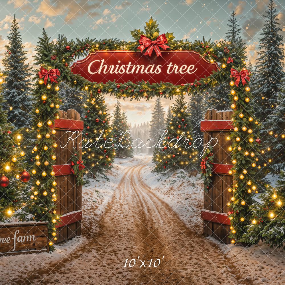 Kate Winter Christmas Tree Farm Backdrop Designed by Emetselch - Image 2