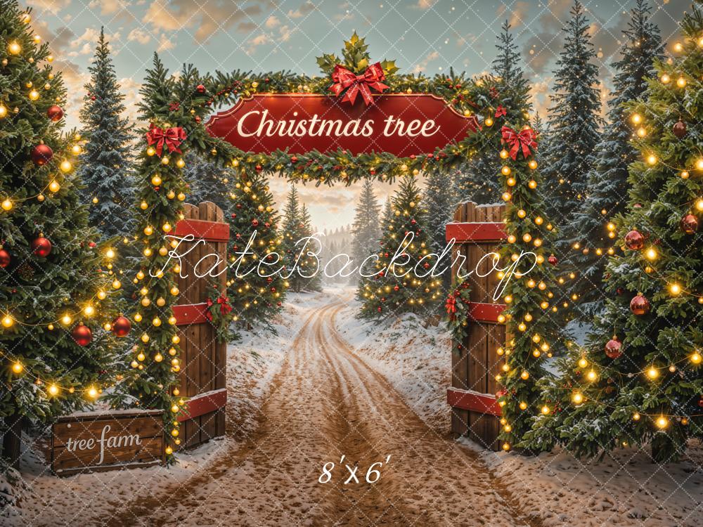 Kate Winter Christmas Tree Farm Backdrop Designed by Emetselch - Image 3