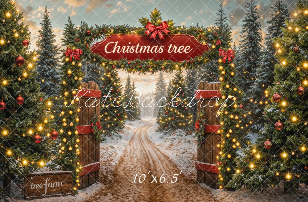 Kate Winter Christmas Tree Farm Backdrop Designed by Emetselch - Image 4