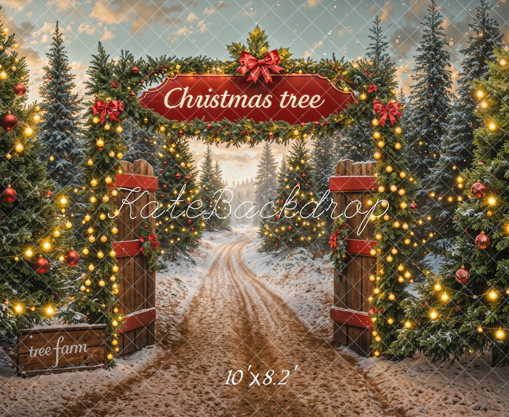 Kate Winter Christmas Tree Farm Backdrop Designed by Emetselch - Image 5
