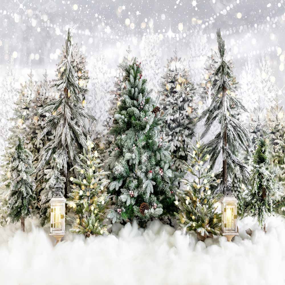 Kate Winter Christmas Tree Park Snow Backdrop Designed by Emetselch - Image 2