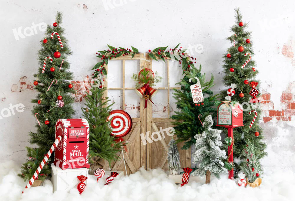 Kate Winter Christmas Tree Snow Backdrop Designed by Emetselch - Image 2