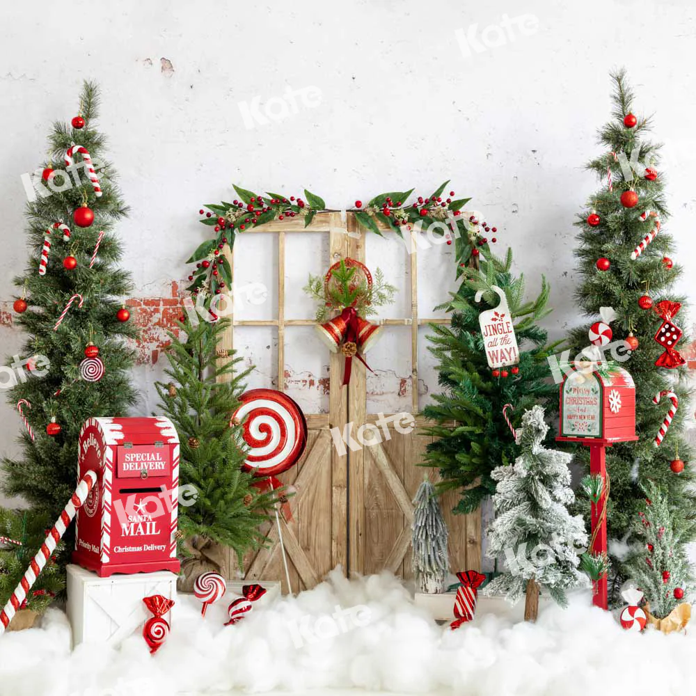 Kate Winter Christmas Tree Snow Backdrop Designed by Emetselch - Image 3