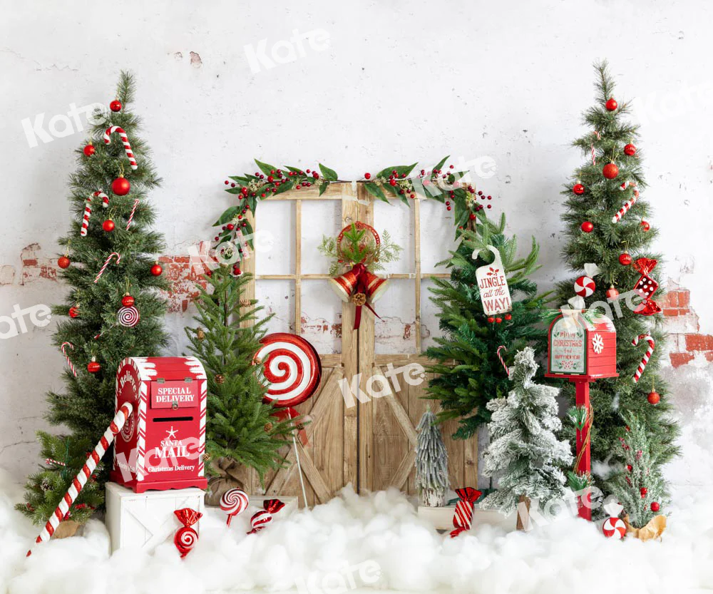 Kate Winter Christmas Tree Snow Backdrop Designed by Emetselch - Image 4