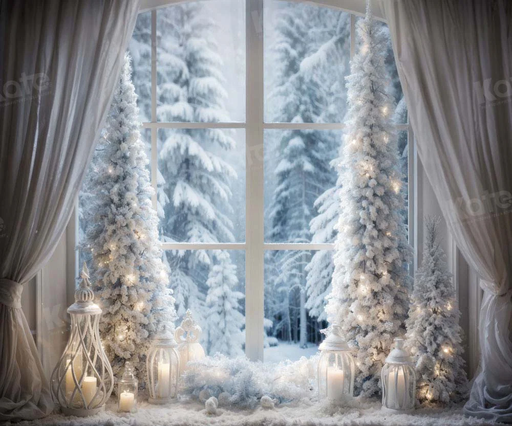 Kate Winter Christmas Tree Window Backdrop Designed by Emetselch - Image 6