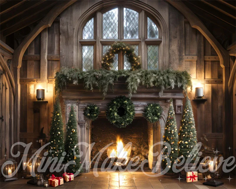 Kate Winter Christmas Trees Fireplace Backdrop Designed by Mini MakeBelieve - Image 4