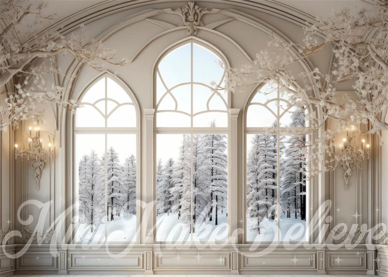 Kate Winter Christmas White Window Backdrop Designed by Mini MakeBelieve - Image 2