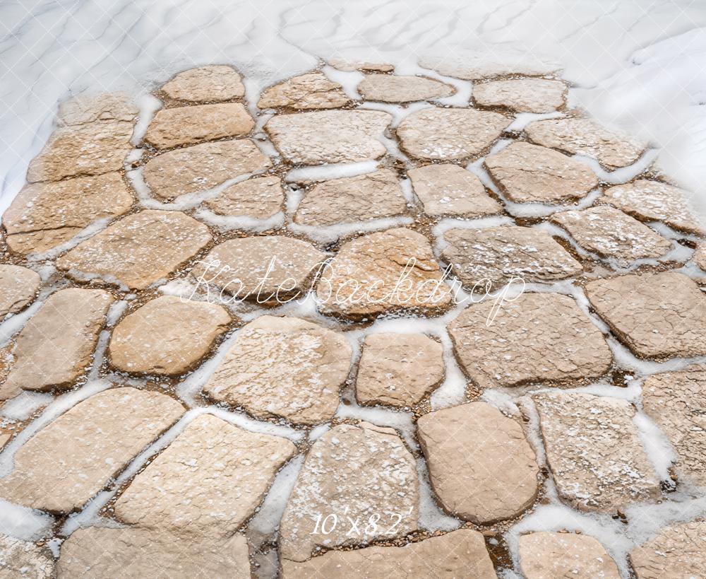 Kate Winter Cobblestone Snow Floor Backdrop Designed by Emetselch - Image 5