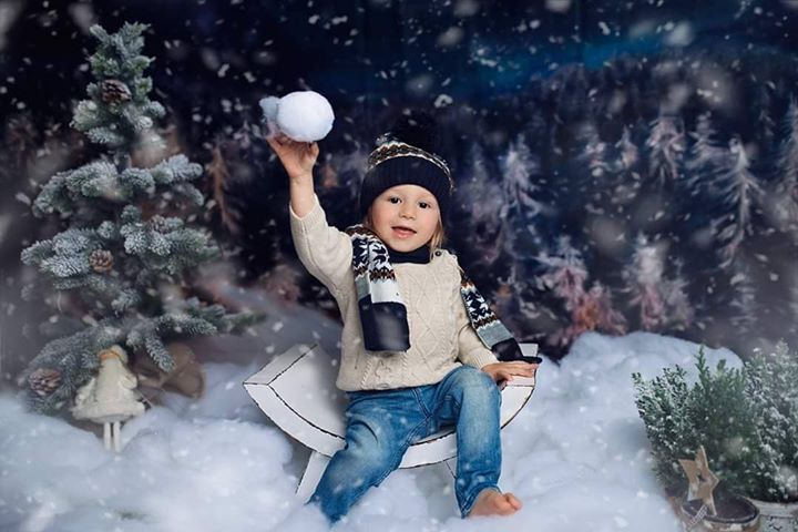Kate Winter Dream Christmas Night Trees Backdrop for Photography Designed By Jerry_Sina - Image 4