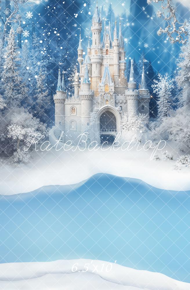 Kate Winter Fantasy Castle Snowy Forest Backdrop Designed by Emetselch - Image 4