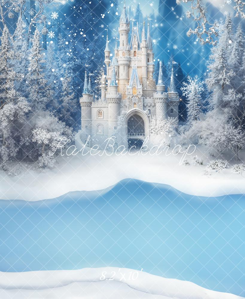 Kate Winter Fantasy Castle Snowy Forest Backdrop Designed by Emetselch - Image 6