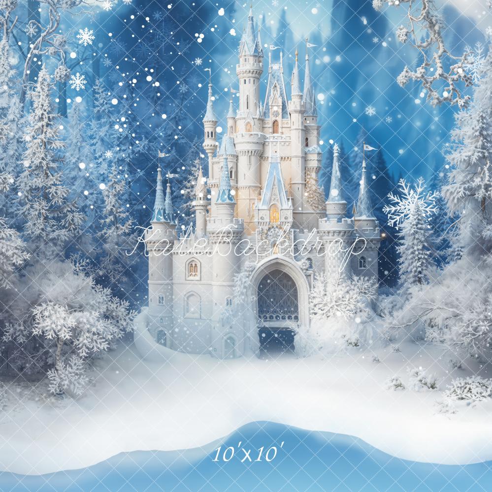 Kate Winter Fantasy Castle Snowy Forest Backdrop Designed by Emetselch - Image 7