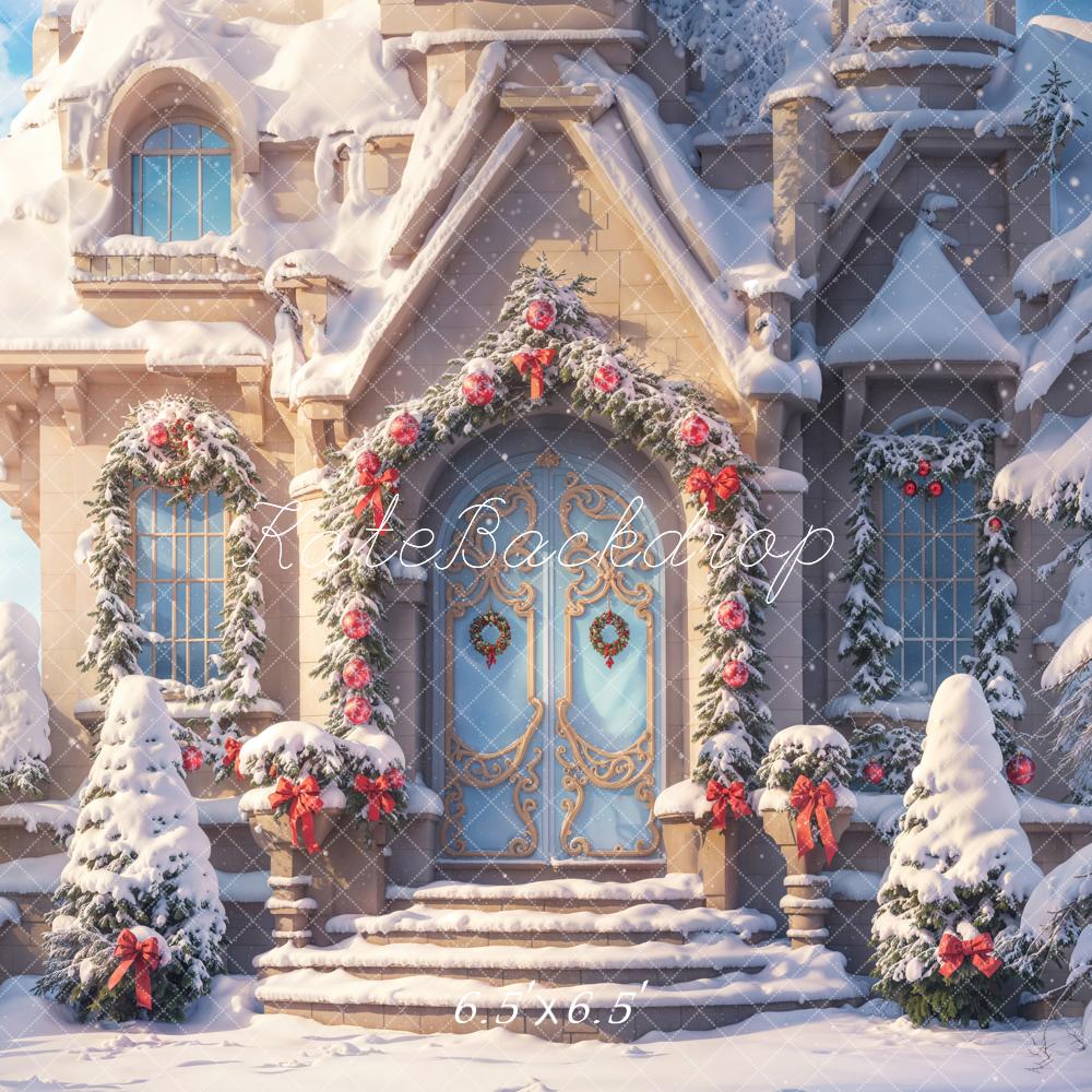 Kate Winter Fantasy Christmas Snow Cottage Backdrop Designed by Chain Photography - Image 2