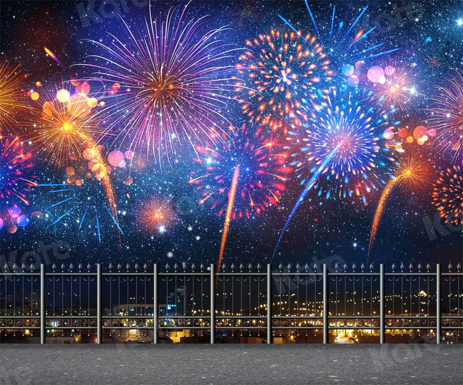 Kate Winter Fireworks New Year Backdrop for Photography - Image 3