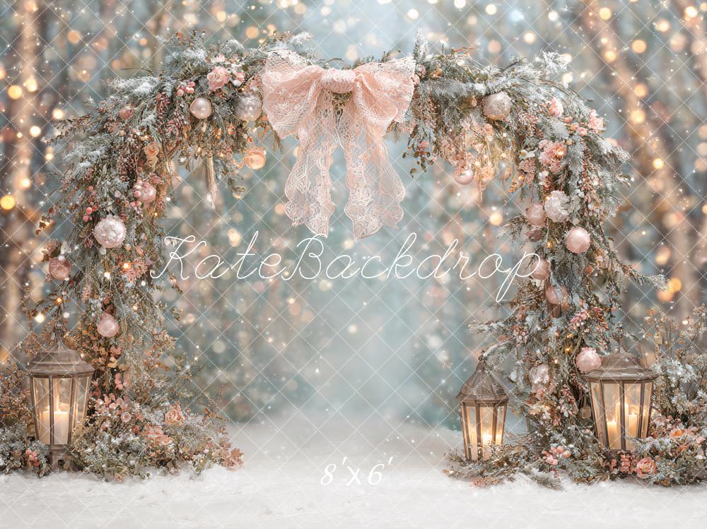 Kate Winter Floral Arch Snowy Backdrop Designed by Ashley Paul - Image 3