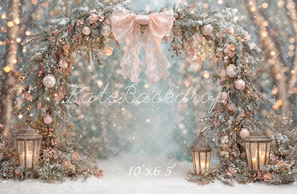 Kate Winter Floral Arch Snowy Backdrop Designed by Ashley Paul - Image 4