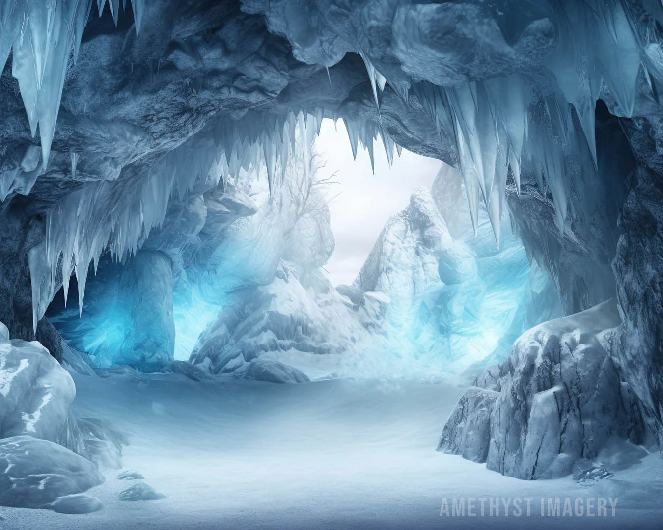 Kate Winter Frozen Ice Cave Backdrop Designed by Angela Marie Photography - Image 4