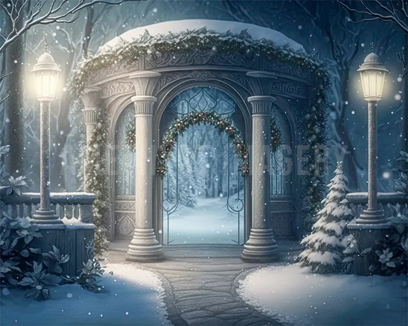 Kate Winter Gazebo Backdrop Designed by Angela Marie Photography - Image 4