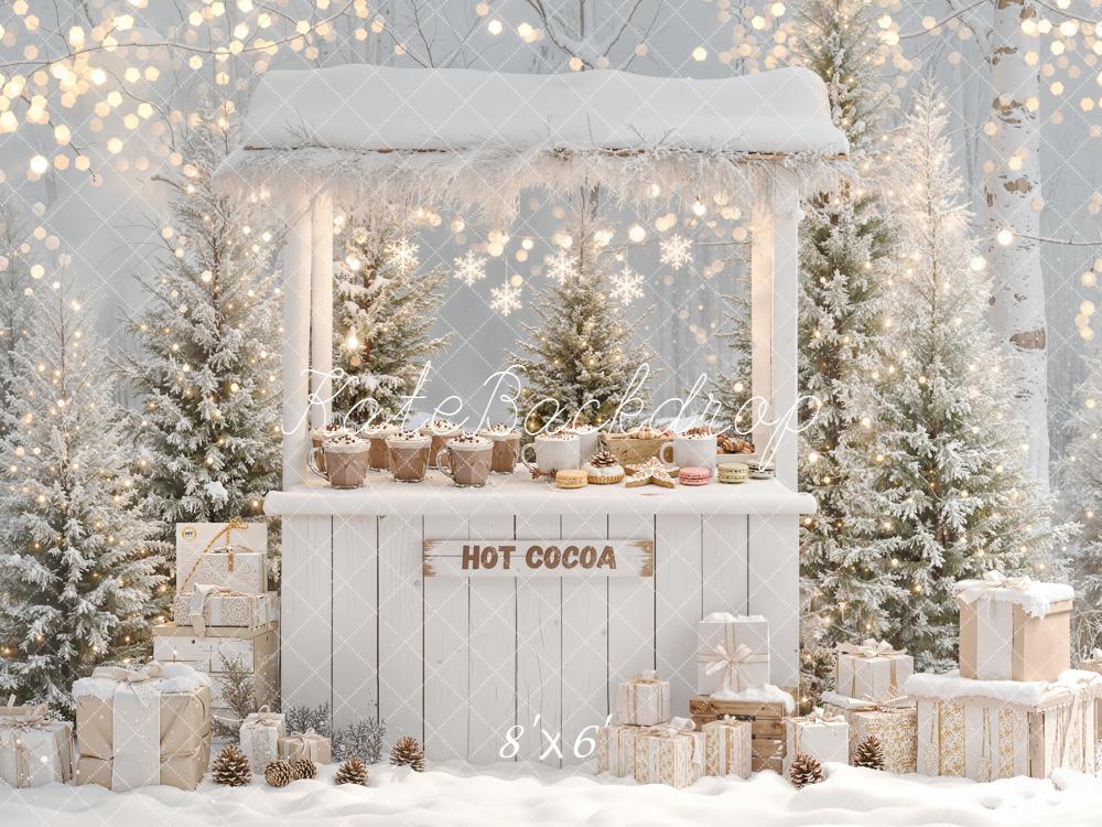 Kate Winter Hot Cocoa Stand Snowy Gifts Backdrop Designed by Emetselch - Image 3