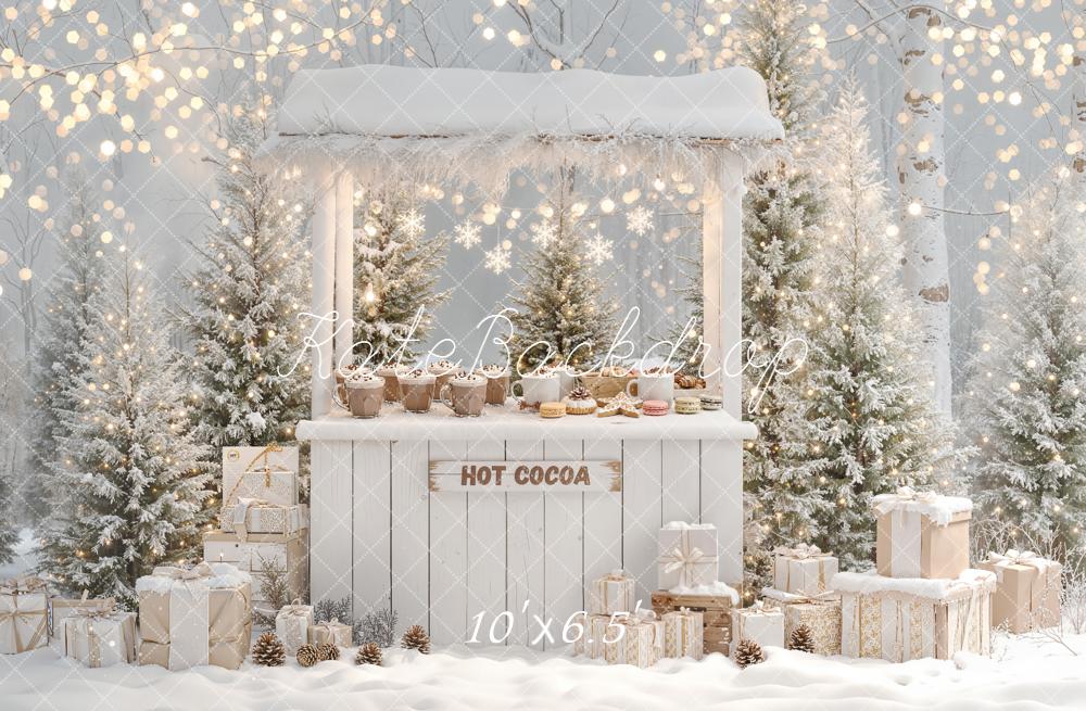 Kate Winter Hot Cocoa Stand Snowy Gifts Backdrop Designed by Emetselch - Image 4