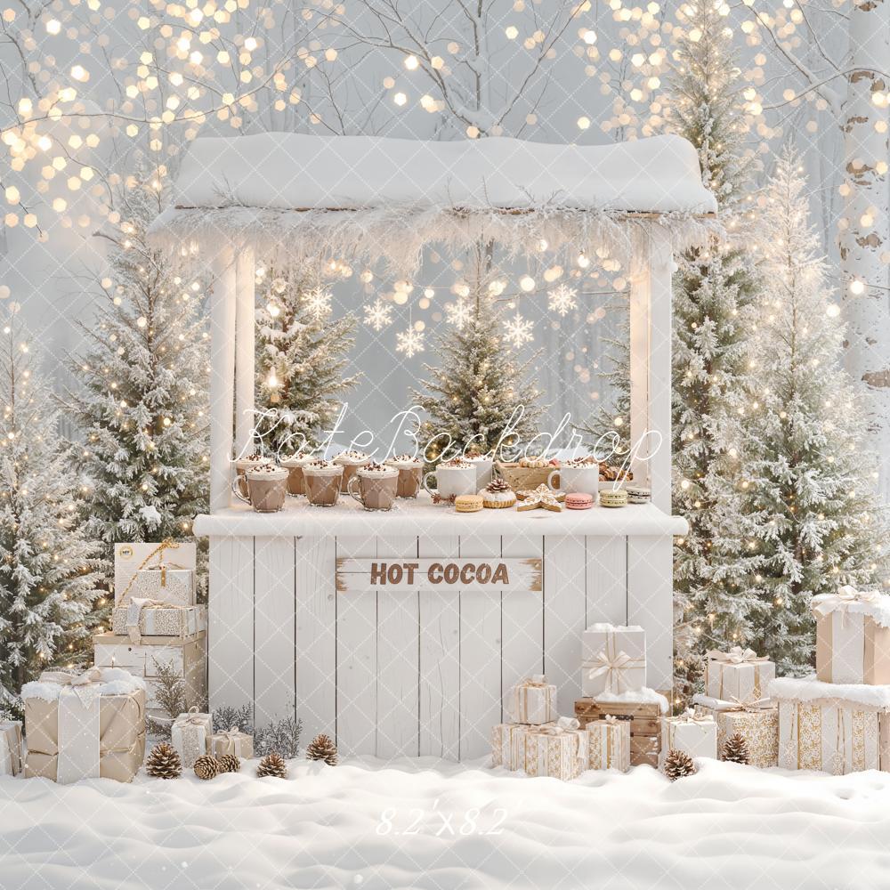 Kate Winter Hot Cocoa Stand Snowy Gifts Backdrop Designed by Emetselch - Image 5
